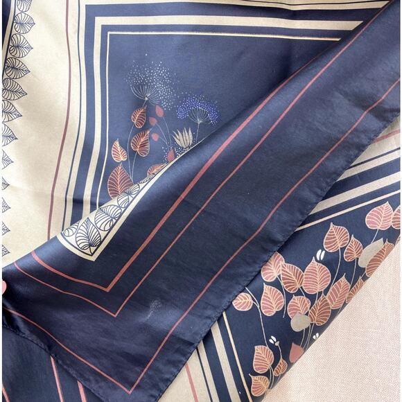 Neck Scarf Floral Print 27" Square with Rolled Edge - Picture 6 of 6